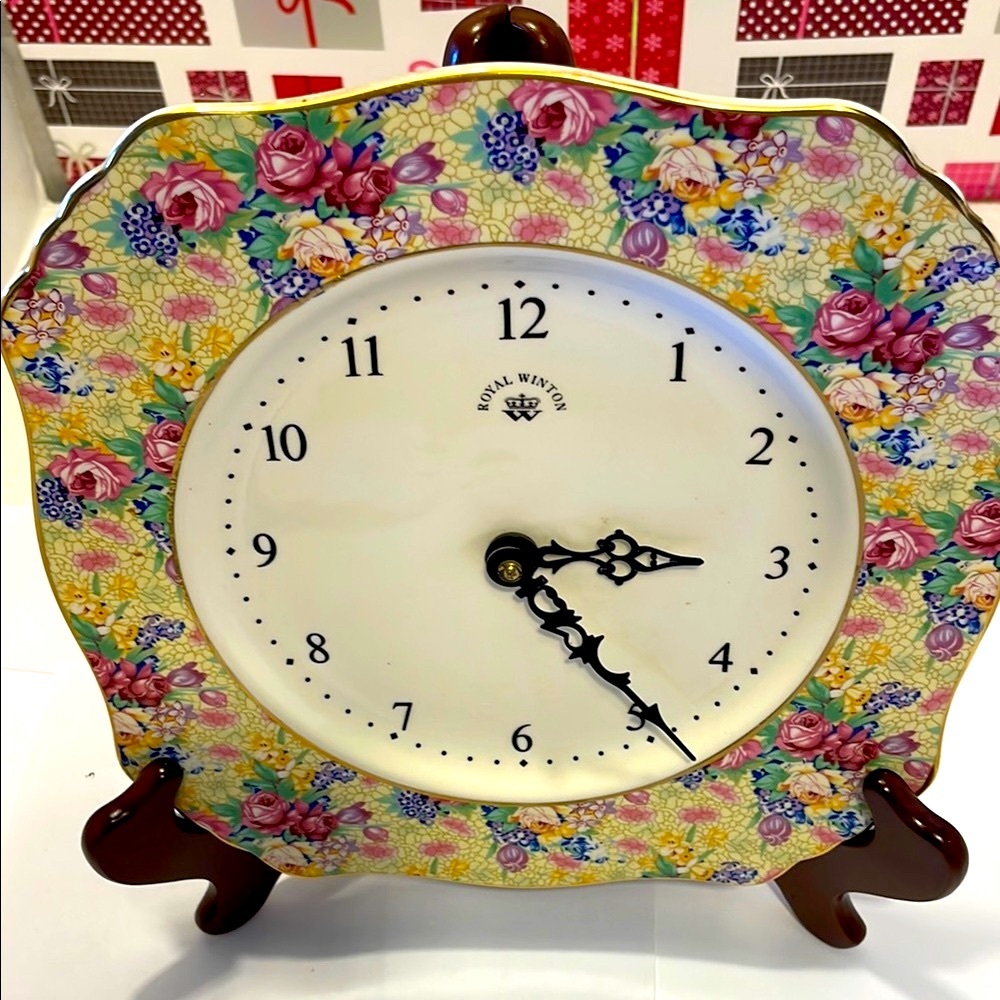Vintage Royal Winton Floral Wall Clock - Multicolor - Picture 11 of 16